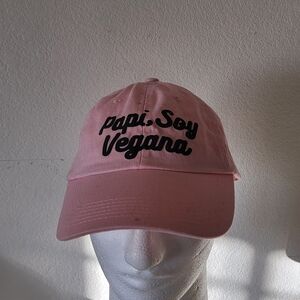 Pink 'Papi, Soy Vegana' Baseball Cap